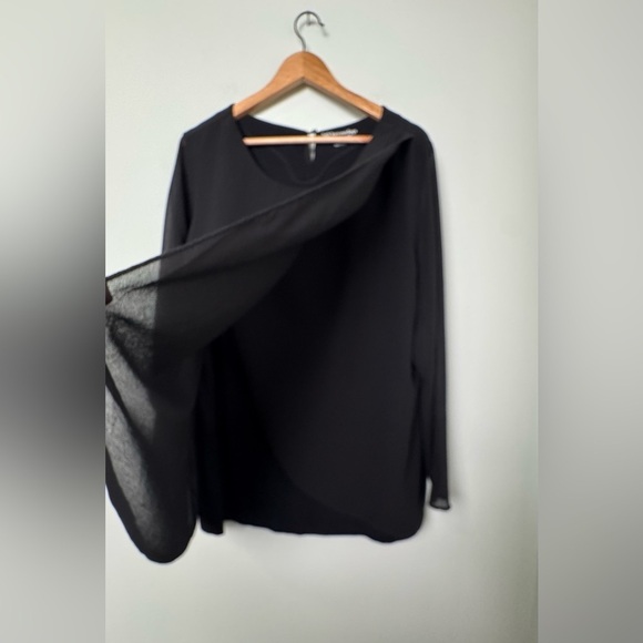 Soft Surroundings Top Belvedere Blouse Sheer Sleeves w/Layers in‎ Black Size XL - Picture 4 of 8